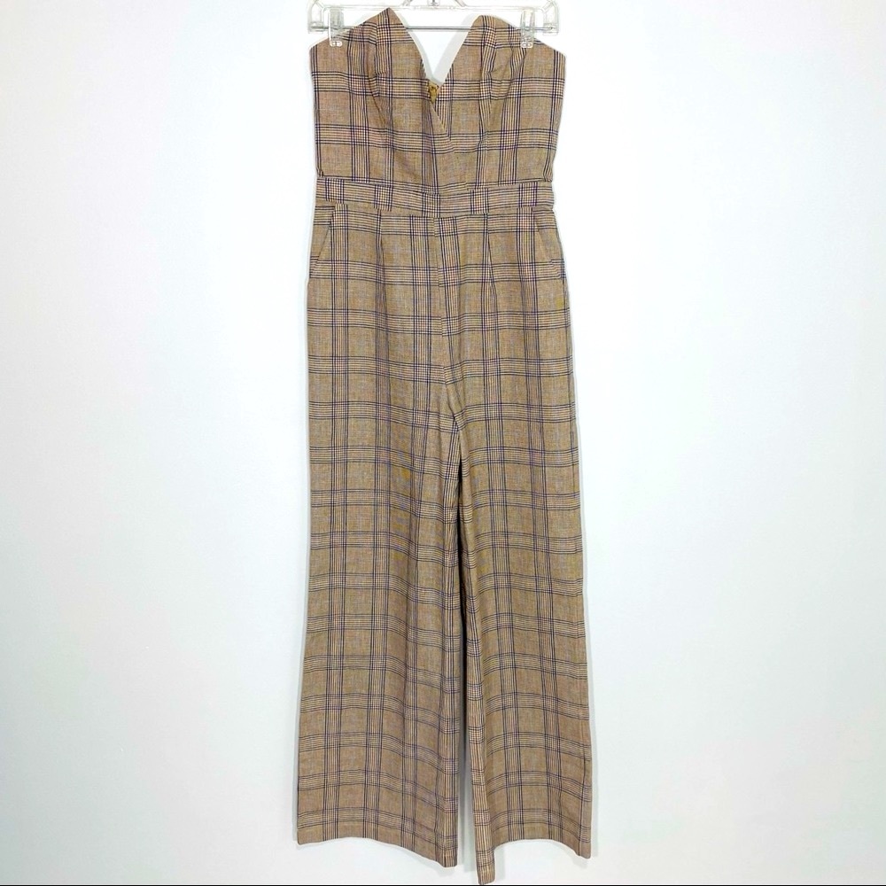 Lovers + Friends • Grecia Jumpsuit Plaid Strapless